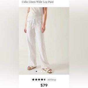 NWT Athleta Cabo Linen Pant Size 10